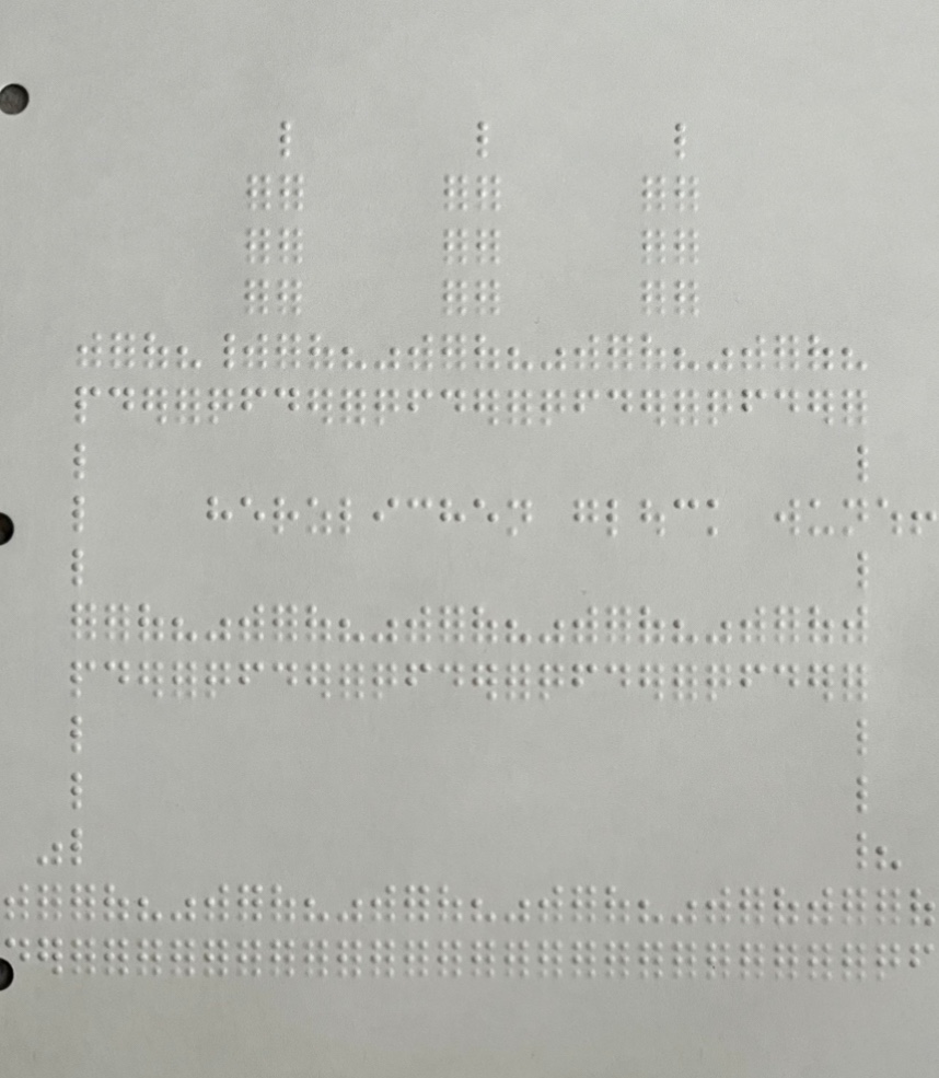 Eine Torte aus Braillepunkten.